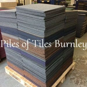 Pallet of Mixed Loop Pile Carpet Tiles