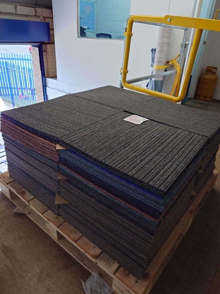 Random Mix, Manufacturers Seconds, UK made new Carpet Tiles, Pallet of 322 tiles £260 inc. mainland del.